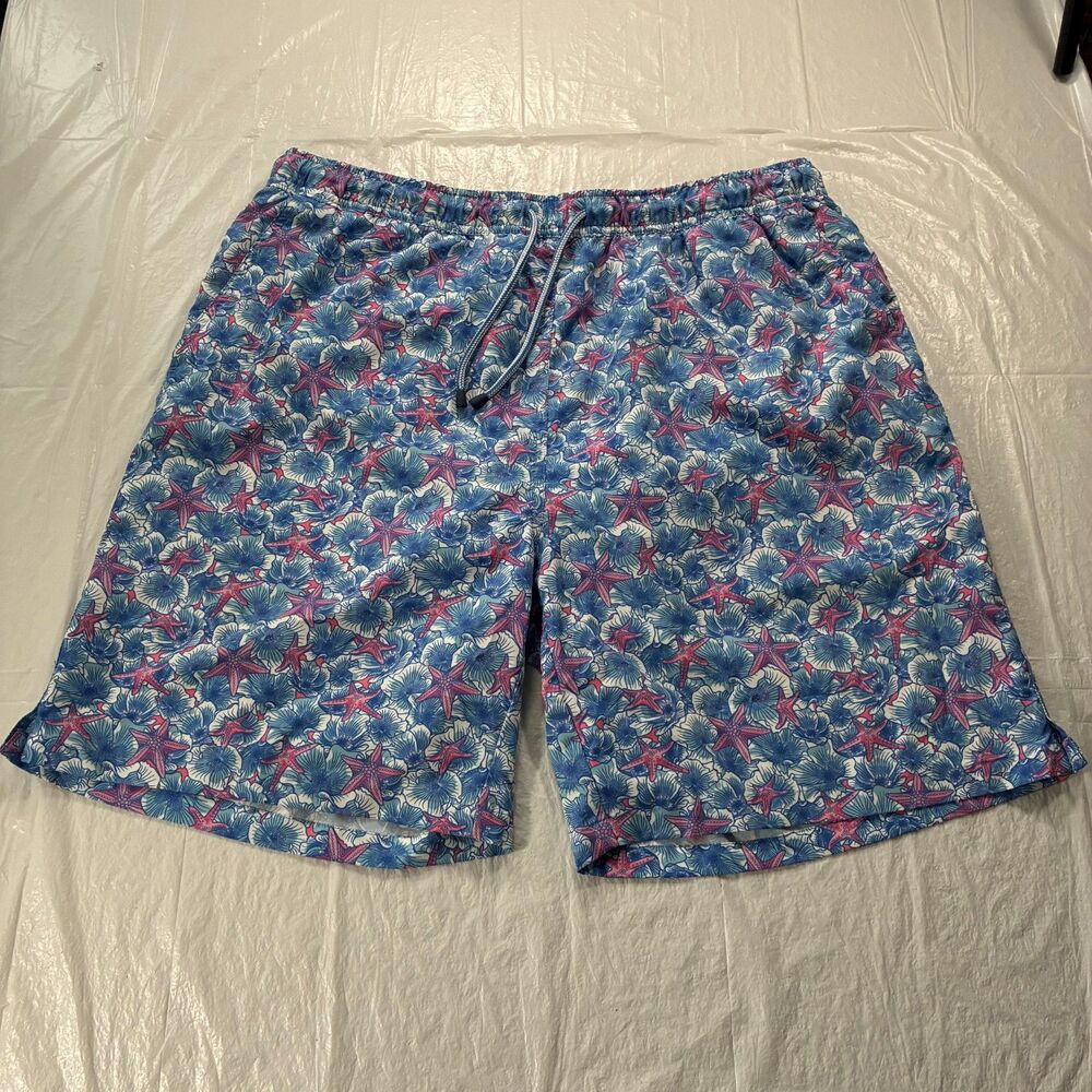 Peter Millar Swim Trunks Mens XL Lined Shorts Seaside Collection Starfish Floral